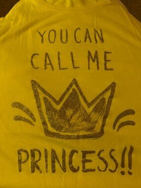 United Colors Of Benetton Yellow Tee with Glitter Crown Print